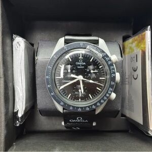 Omega Black and Silver Men's Watch